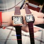 Perfect Replica Cartier Santos Extra Thin Lovers Watch Rose Gold